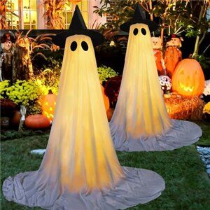 Halloween Decorations Ghost Outdoor Light Up Ghost Kit 2Packs, Halloween Decor